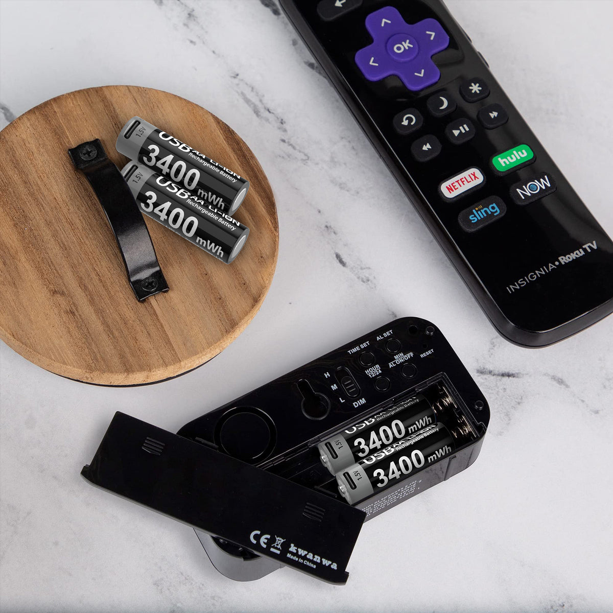 Rechargeable AA Lithium-Ion Batteries with USB Charging